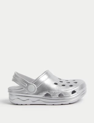 

Unisex,Boys,Girls M&S Collection Kids' Clogs (4 Small - 2 Large) - Silver, Silver