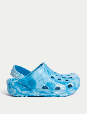 

Unisex,Boys,Girls M&S Collection Kids' Marble Clogs (4 Small - 2 Large) - Blue, Blue