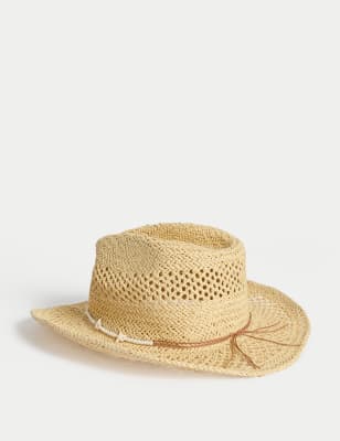 

Girls M&S Collection Kids' Western Straw Sun Hat (3-13 Yrs) - Natural, Natural