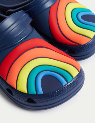 

Unisex,Boys,Girls M&S Collection Kids' Rainbow Clogs (4 Small - 2 Large) - Navy, Navy