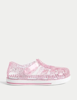 

Girls M&S Collection Kids' Glitter Riptape Jelly Sandals (4 Small - 13 Small) - Pink Mix, Pink Mix