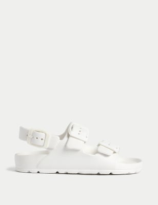 

Unisex,Boys,Girls M&S Collection Kids' Buckle Footbed Sandals (4 Small - 2 Large) - White, White