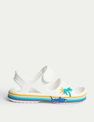 

M&S Collection Sandalias infantiles con velcro y diseño de tiburones (4 pequeño-13 pequeño) - White, White