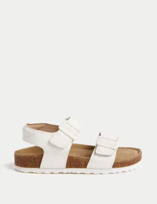 

Unisex,Boys,Girls M&S Collection Kids' Footbed Riptape Sandals (4 Small - 2 Large) - White, White