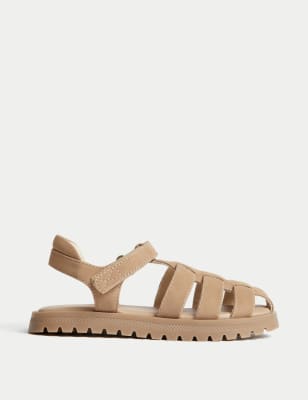 

M&S Collection Sandalias romanas infantiles con velcro (4 pequeño-2 grande) - Tan, Tan
