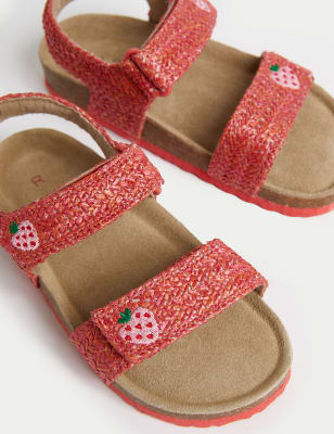 

M&S Collection Fußbett-Sandalen mit Erdbeermotiv für Kinder (20,5-34,5) - Pink Mix, Pink Mix