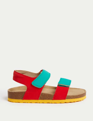 

M&S Collection Sandalias infantiles con velcro y plantillas (4 pequeño-2 grande) - Red, Red