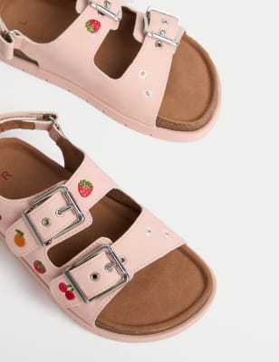 

M&S Collection Gemusterte Fußbett-Sandalen für Kinder (20,5-34,5) - Pink Mix, Pink Mix