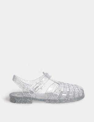 

Unisex,Boys,Girls M&S Collection Kids' Jelly Sandals (4 Small - 2 Large), Silver