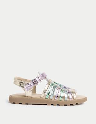 

Girls M&S Collection Kids' Metallic Strappy Sandals (4 Small-2 Large), Pink Mix