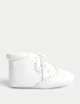 

Unisex,Boys,Girls M&S Collection Baby Leather Pram Booties (0-18 Mths) - White, White