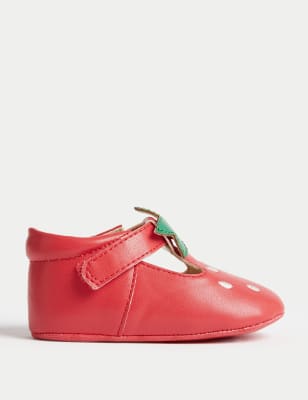 

Girls M&S Collection Strawberry Riptape Pram Shoes (0-18 Mths) - Blush Pink, Blush Pink