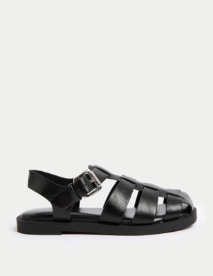 

Girls M&S Collection Kids' Fisherman Sandals (4 Small - 6 Large), Black