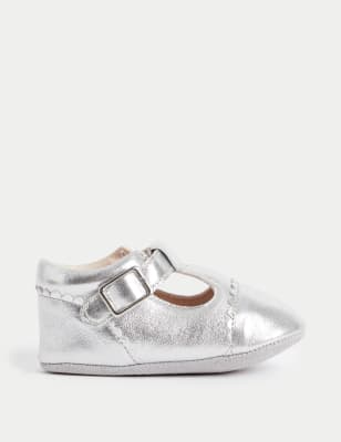 

Boys M&S Collection Baby Leather Metallic T-Bar Pre-Walker Shoes (0-18 Mths) - Silver, Silver