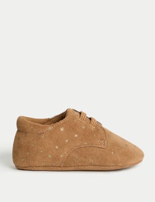 

Unisex,Boys,Girls M&S Collection Baby Suede Star Derby Shoes (0-18 Months) - Tan, Tan