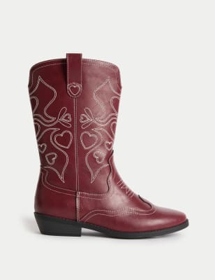 

Girls M&S Collection Kids' Western Boots (9 Small - 6 Large) - Red, Red