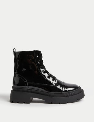 

Girls M&S Collection Kids' Patent Freshfeet™ Boots (1 Large - 6 Large) - Black, Black