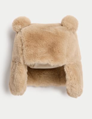 

Unisex,Boys,Girls M&S Collection Kids' Faux Fur Winter Hat (0-3 Yrs) - Sand, Sand