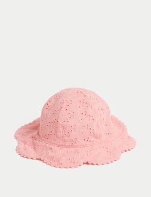 

Girls M&S Collection Pure Cotton Embroidered Sun Hat (0-1 Yrs) - Pink, Pink