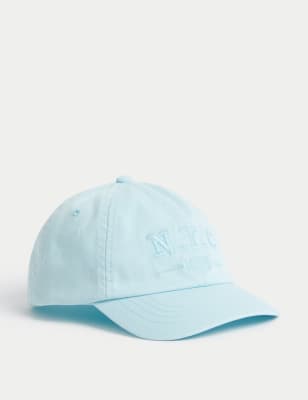 

Unisex,Boys,Girls M&S Collection Kids' Pure Cotton Embroidered Baseball Cap (1-13 Yrs) - Light Turquoise, Light Turquoise