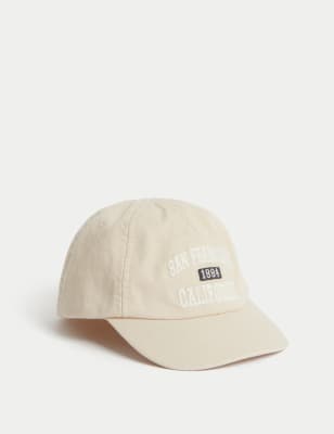 

M&S Collection Mütze aus reiner Baumwolle mit Stickerei für Kinder (1-13 Jahre) - Stone, Stone