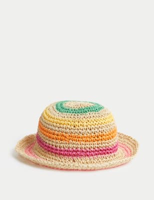 

M&S Collection Stroh-Sonnenhut mit Streifenmuster für Kinder (1-13 J.) - Multi, Multi