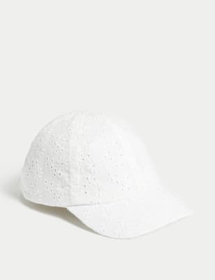 

Girls M&S Collection Kids' Pure Cotton Embroidered Baseball Cap (1-13 Yrs) - White, White