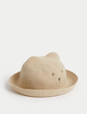 

Boys M&S Collection Kids' Bear Sun Hat (1-6 Yrs) - Stone, Stone