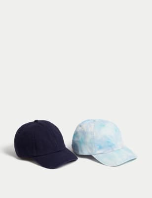

Boys M&S Collection 2pk Pure Cotton Caps (1-13 Yrs) - Navy Mix, Navy Mix