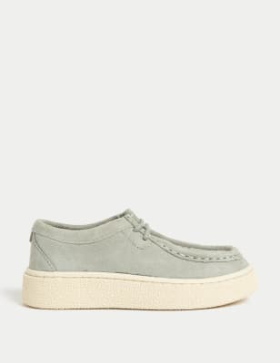 

Boys M&S Collection Kids' Apron Front Lace up Shoes (4 Small - 7 Large), Green