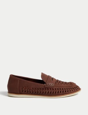 

Boys M&S Collection Kids' Woven Slip-On Loafers (3 Large - 7 Large) - Brown, Brown