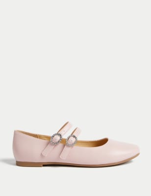 

Girls M&S Collection Kids' Metallic Buckle Ballet Pumps (1 Large - 6 Large) - Light Pink, Light Pink