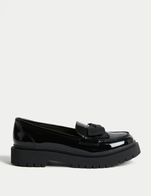 

M&S Collection Kinder-Slipper aus Lackleder mit Freshfeet™ und Schleife (32-39,5) - Black, Black