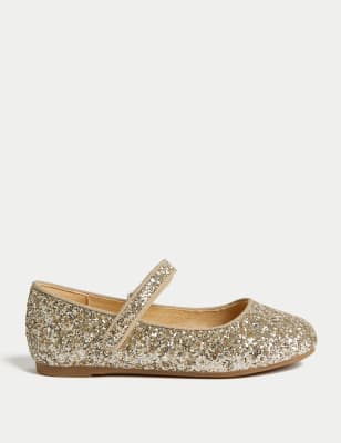 

M&S Collection Glitzernde Spangenschuhe mit Klettverschluss für Kinder (20,5-35) - Gold, Gold