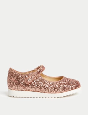 

Girls M&S Collection Kids' Glitter Mary Jane Shoes (4 Small - 2 Large) - Pink Mix, Pink Mix