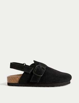 

Unisex,Boys,Girls M&S Collection Kids Suede Riptape Clogs (4 Small - 2 Large), Black
