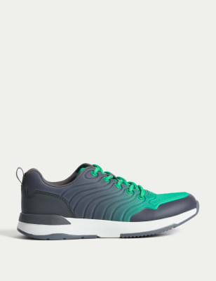 

M&S Collection Zapatillas de deporte infantiles con cordones (1 grande-7 grande) - Green Mix, Green Mix