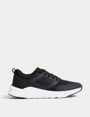 

Boys M&S Collection Kids' Freshfeet™ Lace Up Sport Trainers (13 Small - 7 Large) - Black, Black