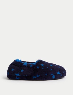 

Boys M&S Collection Kids' Star Print Slippers (13 Small - 7 Large) - Blue, Blue