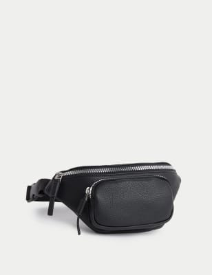 

Unisex,Boys,Girls M&S Collection Kids' Faux Leather Belt Bag - Black, Black