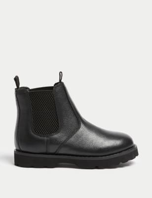 

Boys M&S Collection Kids' Leather Chelsea Boots (4 Small - 7 Large) - Black, Black