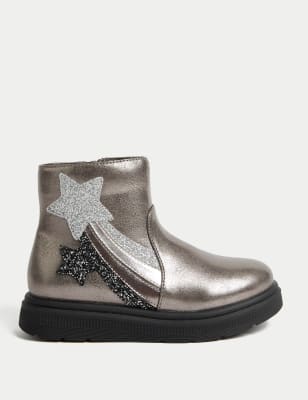 

Girls M&S Collection Kids' Star Chelsea Boots (4 Small - 2 Large) - Pewter, Pewter