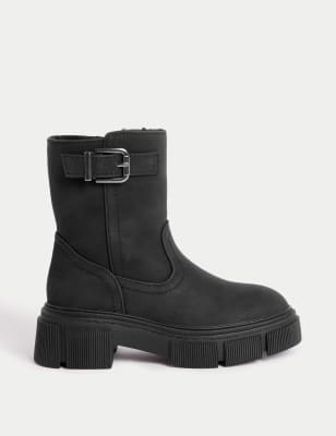 

Girls M&S Collection Kids' Buckle Mid Calf Boots (4 Small - 6 Large) - Black, Black