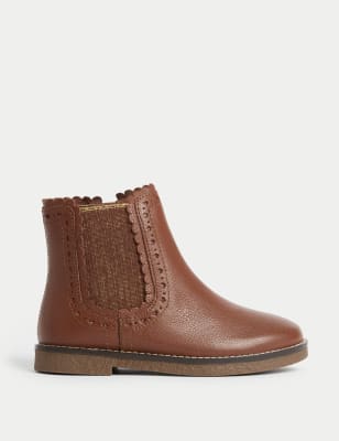 

Girls M&S Collection Kid's Leather Chelsea Boots (4 Small-2 Large) - Light Tan Mix, Light Tan Mix