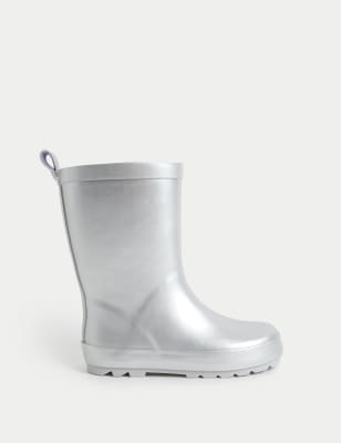 

Girls M&S Collection Kids' Metallic Wellies (4 Small - 6 Large) - Silver, Silver