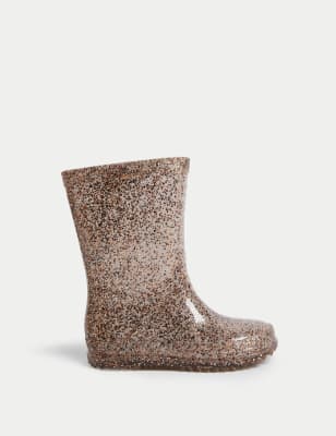 

Girls M&S Collection Kids' Glitter Wellies (4 Small - 12 Small) - Bronze, Bronze