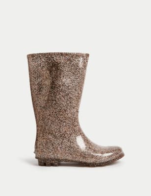 

Girls M&S Collection Kids' Glitter Wellies (13 Small - 6 Large) - Bronze, Bronze