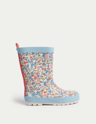 

Girls M&S Collection Kids' Floral Wellies (4 Small - 2 Large) - Cream Mix, Cream Mix