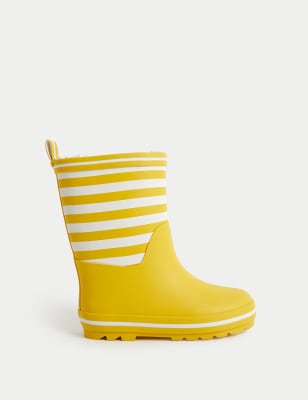 

Unisex,Boys,Girls M&S Collection Kids' Striped Wellies (4 Small - 6 Large) - Yellow, Yellow