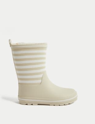 

Unisex,Boys,Girls M&S Collection Kids' Striped Wellies (4 Small - 6 Large) - Stone, Stone